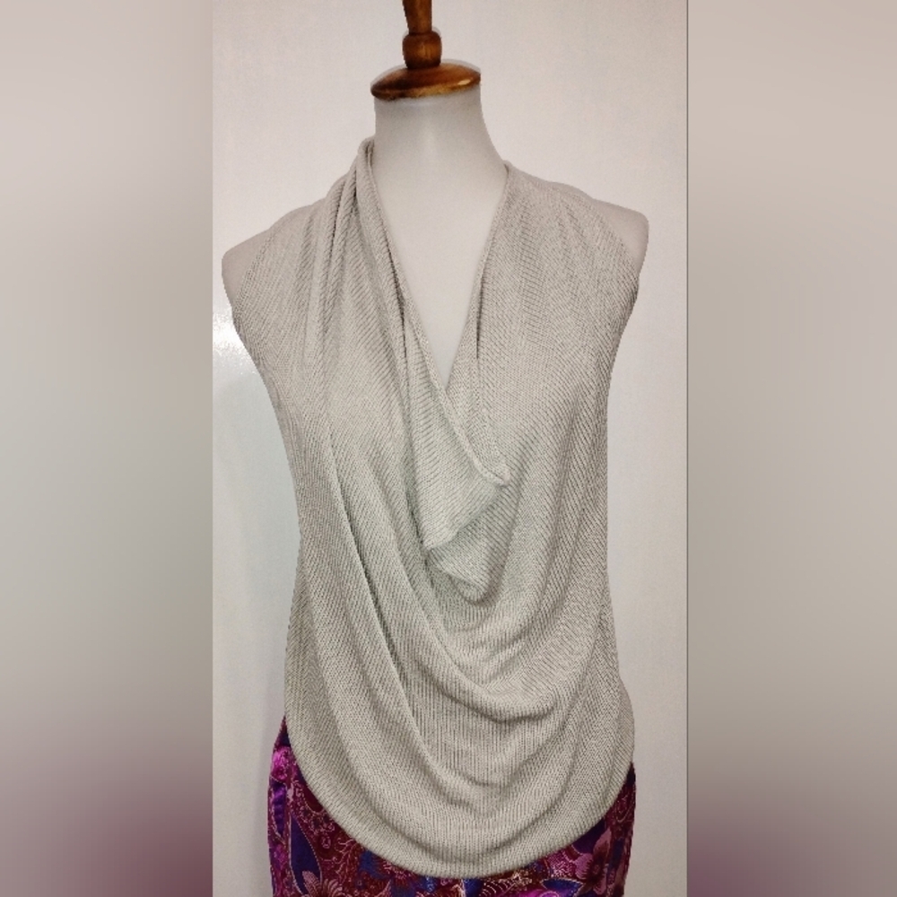 INHABIT SILK KNIT COWL TOP